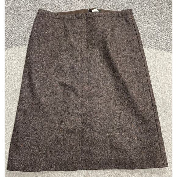 J Crew Factory Y2K VTG Wool Blend Pencil Skirt Womens 10 Brown Knee Length Lined - Picture 1 of 9